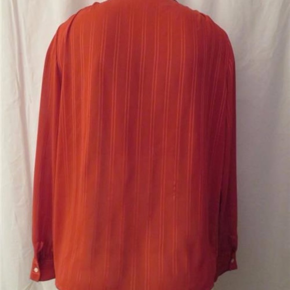 SAINT CLAIR RED STRIPED LONG SLEEVE BLOUSE - SZ 8 - Picture 3 of 4